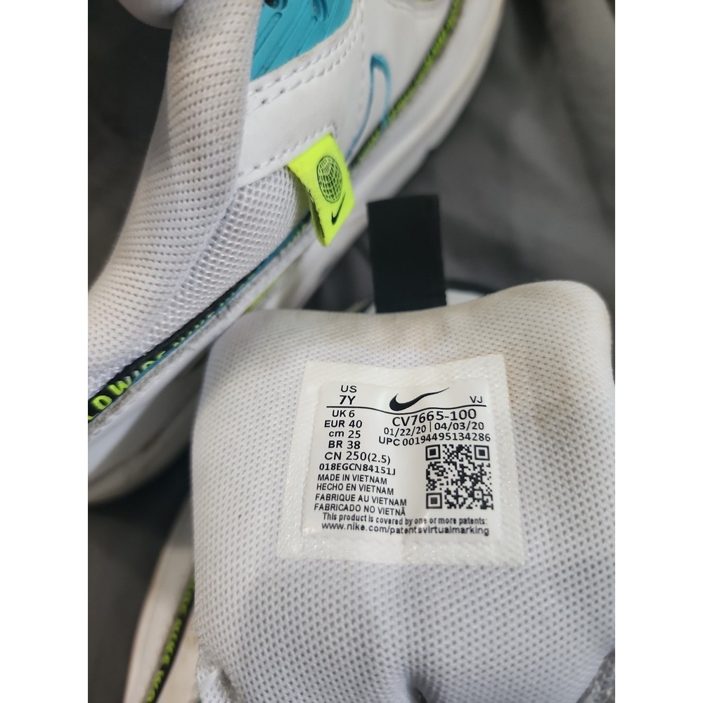 Nike Air Max 90 SE Worldwide Pack White Blue Fury Volt CV7665-100 Mens 7Y 8.5W - Picture 5 of 7